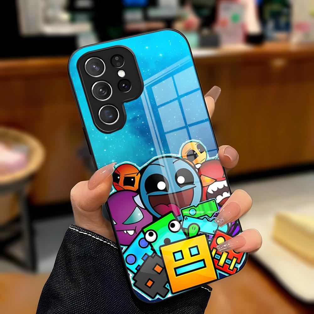 

Game G-Geometry Dash Phone Case For Samsung S26 S25 Plus S20 S20 Plus S22 Ultra S23 FE S21 Plus S21 Ultra Glass Cover Samsung S20