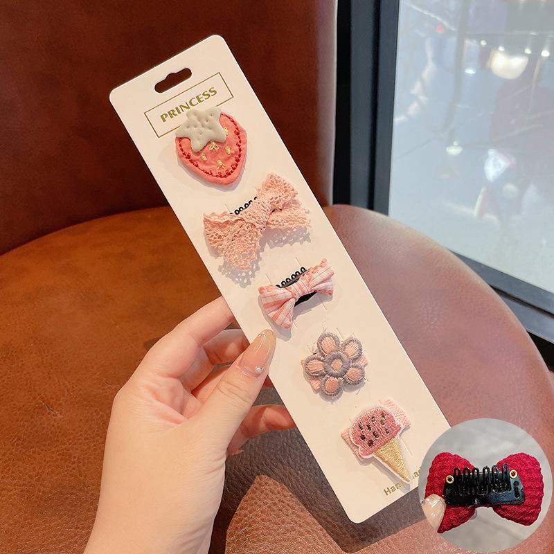 Retro Cute Baby Hair Clips – Gentle Fabric Flower Headwear for Girls