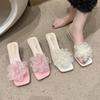Fashion Flower Women Slippers Fashion High Heels Shoes Dress Cozy Pumps Designer Woman Sandals 2025 Summer Trend Brand Mujer Zapatillas