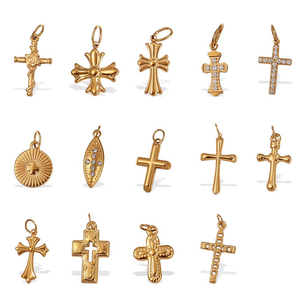 Vintage Cross Pendant Necklace Female Niche Design Hip Hop Fashion Pendant Jewelry Female