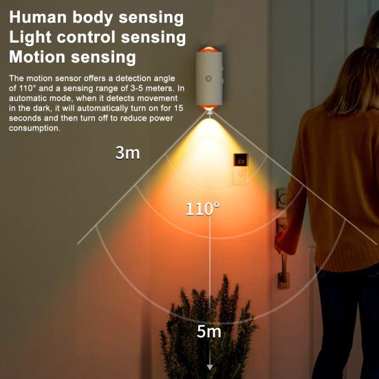 Smart Motion Sensor Night Light Magnetic Changing Color Changing Bedside Lamp Adjustable LED Light for Bedroom Living Room