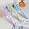New Women's Plastic Rib Comb for Fluffy Styling & Scalp Massage - Large Curved Design for Long Hair