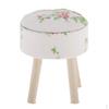 1:12 Dollhouse Miniature Furniture Wood Upholstered Round Stool Model for Doll Room/Bedroom/Dinning
