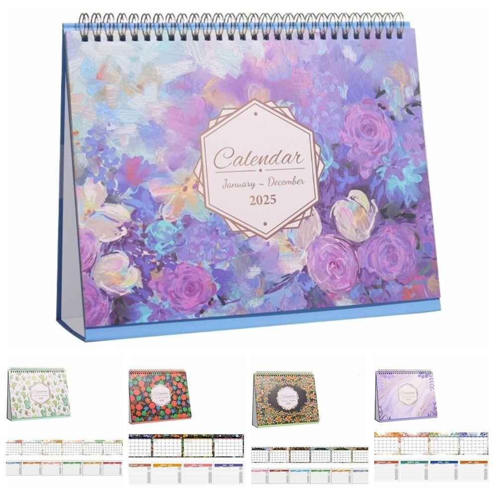 

Календарь для украшения дома Канцелярские товары Планировщик расписания Новый настольный календарь White flowers