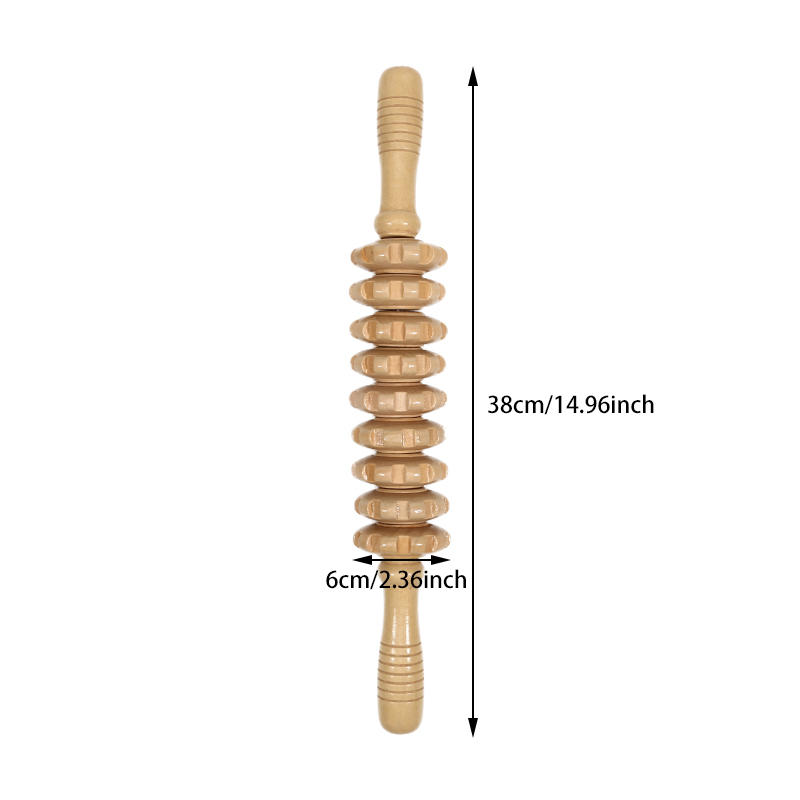 Massage Stick Wooden Scraping Tool Roller Scraping Board Whole Body Meridian Solid Wood Rolling Rod Meridian Massager