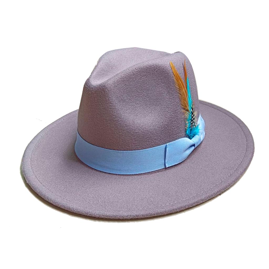Skórzany Różowy Kapelusz Fedora z Szerokim Rondem Jazzowy Kapelusz Jesień/Zima Klasyczny Elegancki Kapelusz Panama Kapelusz Dżentelmena Sombrero