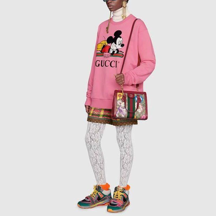 Gucci X Disney Sweatshirts Women's Pink Crew Neck Moderate Regular 469250-XJB8C-5412