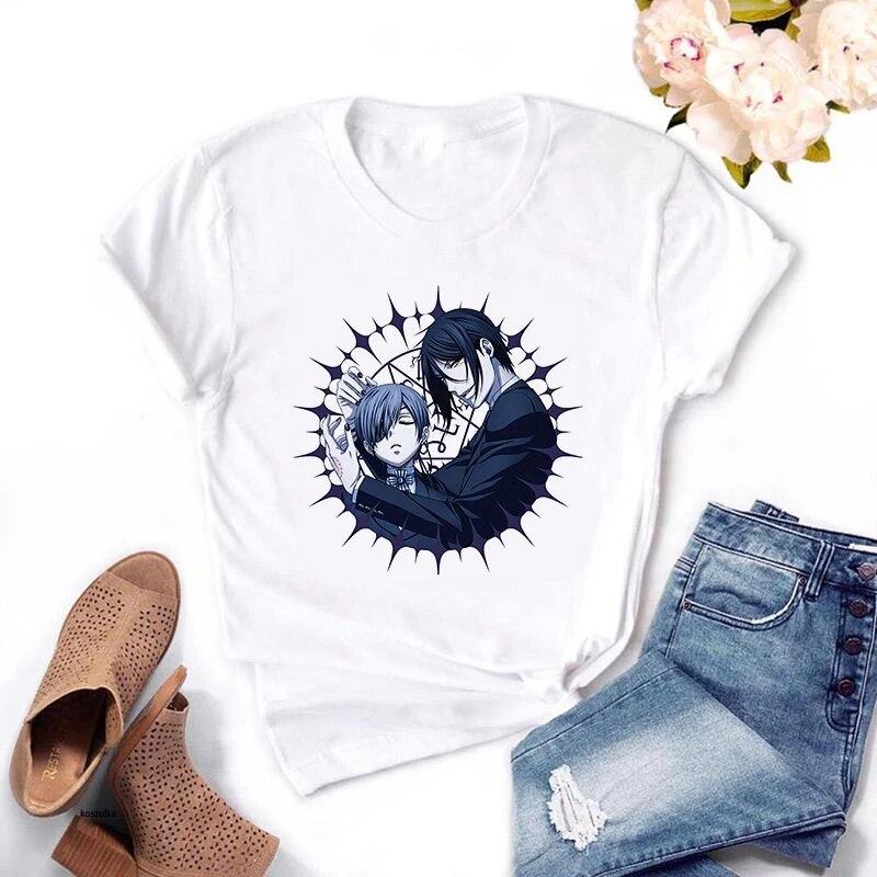 Anime Sebastian Graphic TShirt Manga Black Butler Printed Tshirt Koroshitsuji Sebastian Harajuku T-Shirt Man Women Summer Tshirt Unisex