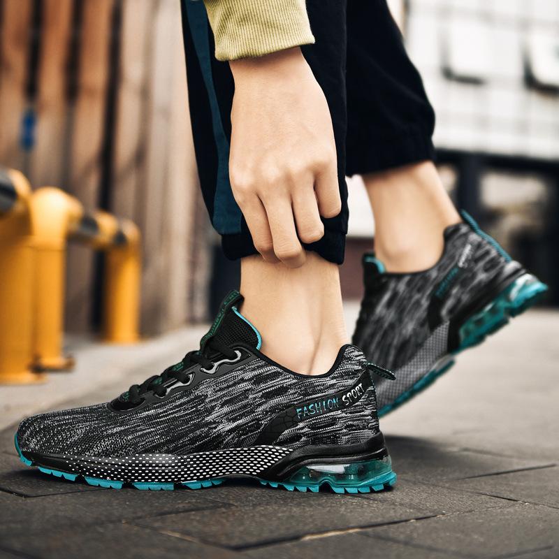 Large Size Men's Shoes Sports Shoes Casual Fly-woven Running Shoes Men's Trendy Shoes Marathon Running Shoes Platform Running Shoes