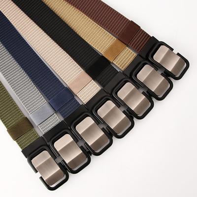 Toothless Nylon Self-locking Belt, Men's Casual Canvas Belt, Breathable and Versatile Jeans Belt