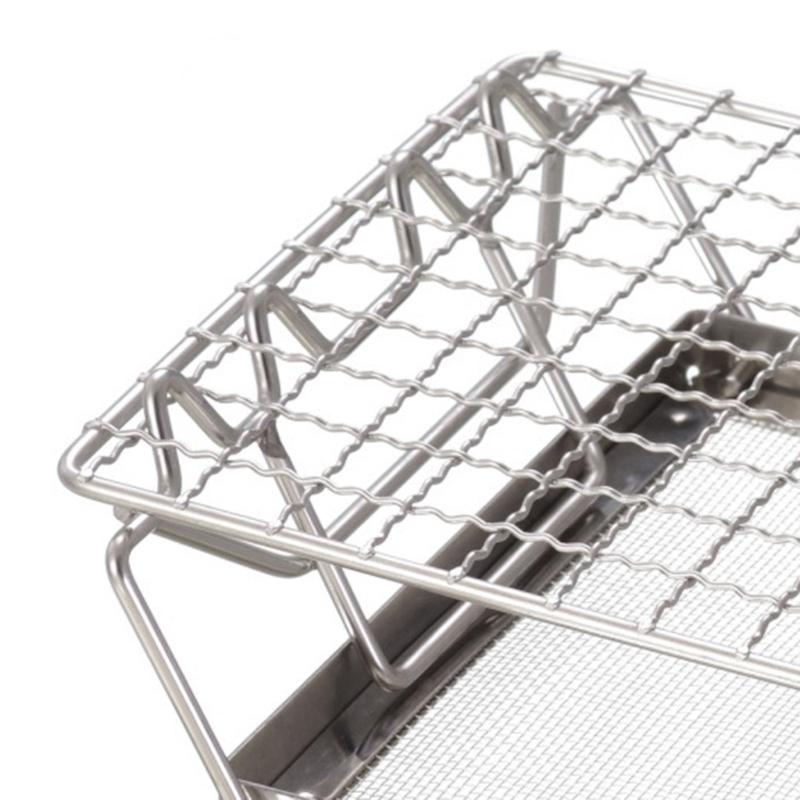 Angepasste Grill-Picknicks Edelstähle Camping Toasterhalter Gestell Brotrösterständer Faltbarer Grill für Lagerfeuer