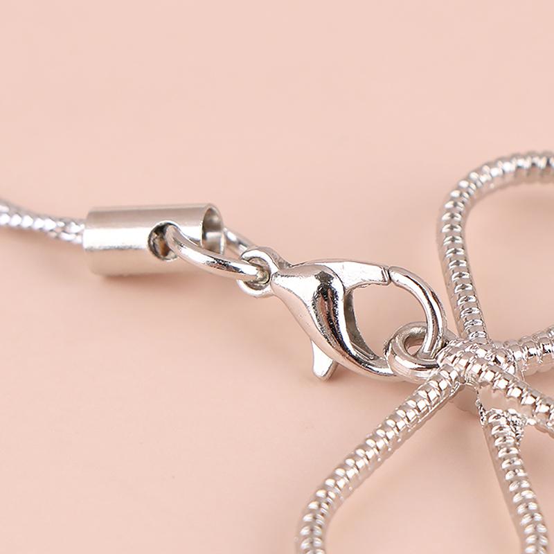 Y2K Korean Bow Phone Charm Simple Silver Color Bowknot Phone Lanyard For Girls Cell Phone Chain Keychain Accessories