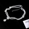 Pearl retro diamond necklace French temperament high-end niche design double-layer woven beaded collarbone chain