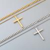 2026 Fashion Hipster Men's Cross Necklace Stacked Strap Chain Simple Jewelry