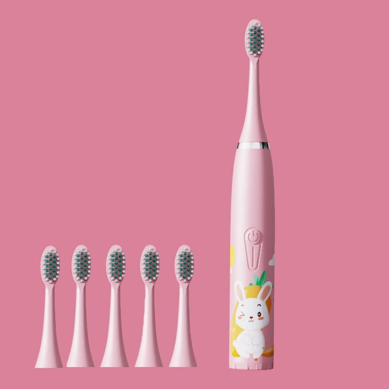 Electric Sonic Toothbrush Soft Hair Waterproof Automatic Toothbrush With Cleaning Replacement Heads