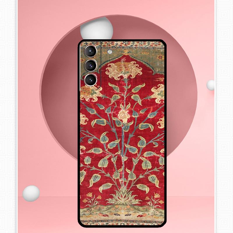 Persian Carpet Floral Pattern Case For Samsung Galaxy S25 Ultra S20 S21 S22 S23 S24 Ultra S9 S10 Plus S25 FE Cover Funda