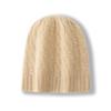 Women 100% Pure Cashmere Beanie Hat Cable Knit Fuzzy Texture Winter Warm Soft Slouchy Skullies Cap Cold Weather Accessory