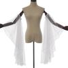 Luvas Longas de Tule Vitorianas Femininas Góticas Preto/Branco Chiffon Mangas Removíveis Vampiros Bruxa Fantasia Cosplay Presentes