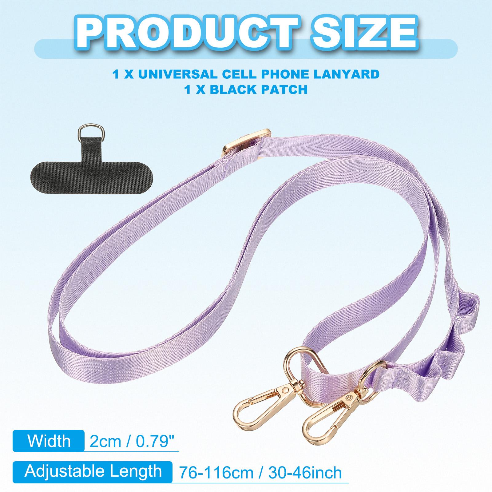 

1/2Pcs Universal Cell Phone Lanyard Adjustable Crossbody Phone Strap Anti-Theft Polyester Neck Lanyard with Patches for Mobile 1Pcs фіолетовий