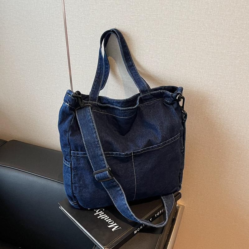 Denim Bag Bag Women's 2025 New Fashion Casual Shoulder Bag Large-capacity Tote Bag for Class Commuting Crossbody Bag