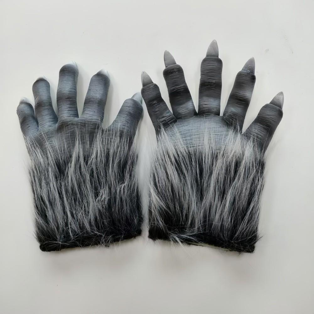 Lighted Wolf Head Mask With Claws For Halloween Costume And Cosplay