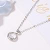 Women Cubic Zirconia Hollow Round Pendant Necklace Huggie Earrings Jewelry Gift
