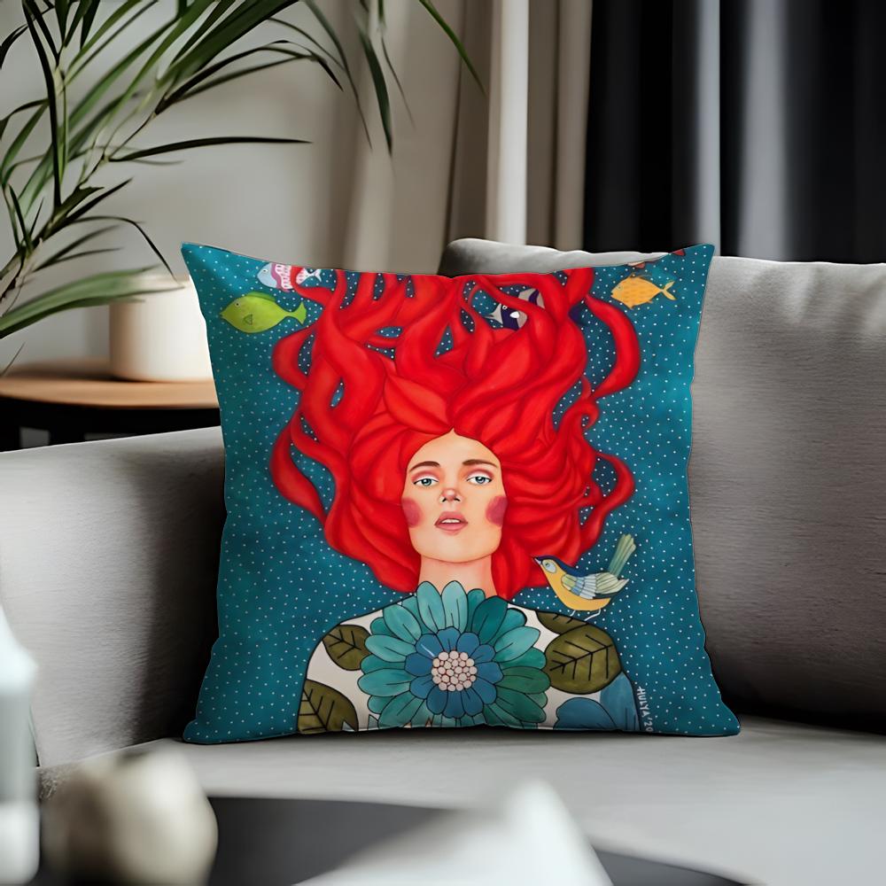 Trending Hhulya Ozdemiried Cushion Cover Antidustmite Pillowcase Invisible Zipper Silky Short Plush Sofa Cushion Cover
