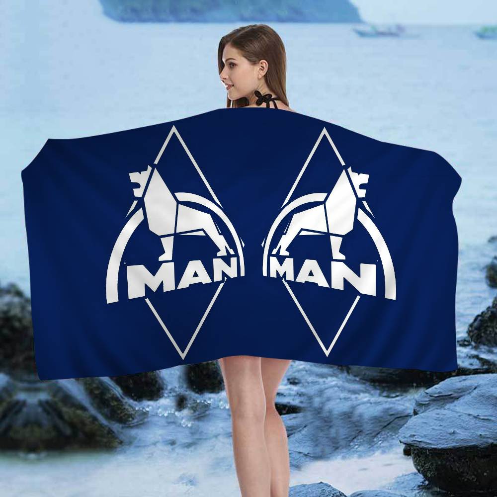 M-Man Truck Logo Microfiber Beach Towel Absorbent Quick Dry Soft Yoga Swimming Resort Mountain Climbing Towel