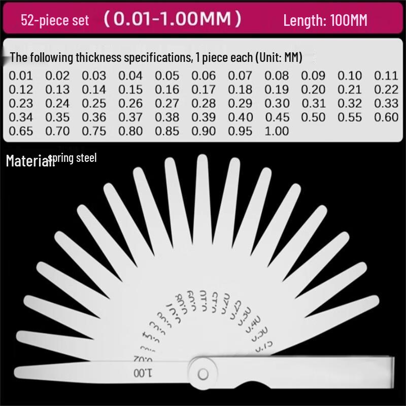Langsaizebo 52-Piece Stainless Steel Feeler Gauge Set