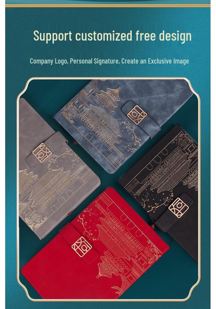 Custom A5 Chinese Style Office Notebook Gift Set with Logo