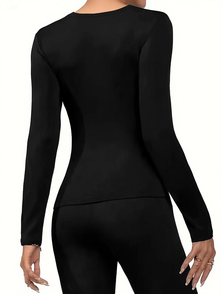 European & American Women's Slim-fit Long-sleeve Plush Warm Home Top