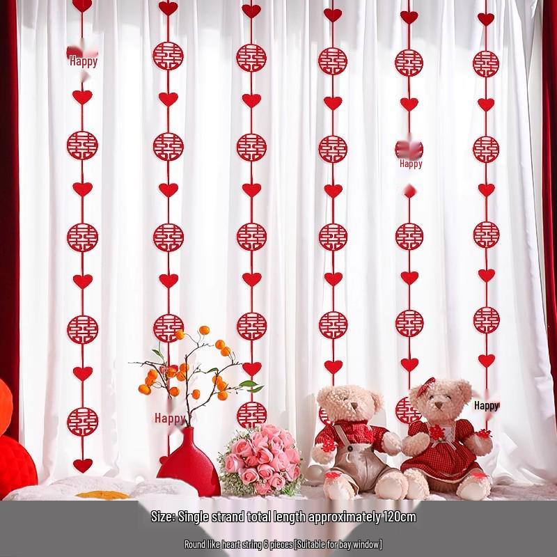 

3D штора с бабочками и наклейка «Двойное счастье» набор свадебных украшений