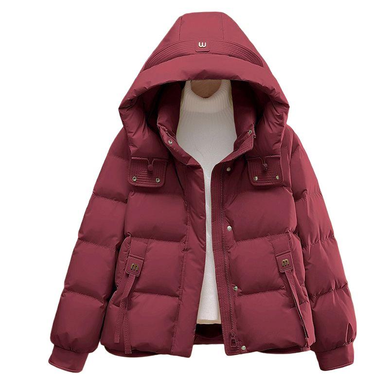 Women's Short Cotton Jacket 2025: Winter Korean Style Loose Stand Collar Down Coat, Thickened and Versatile Outerwear.