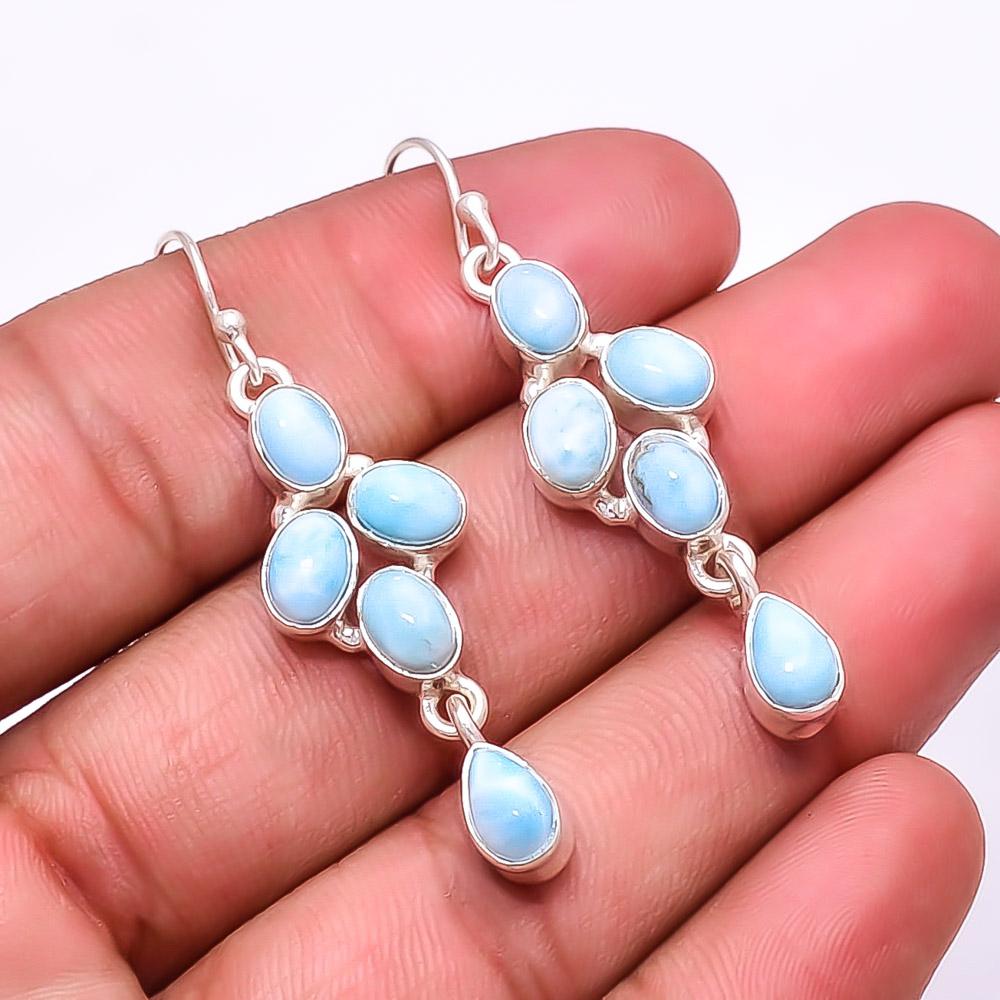 

Серьги Natural Larimar Multi Collet из стерлингового серебра 925 пробы 2,07 дюйма E21