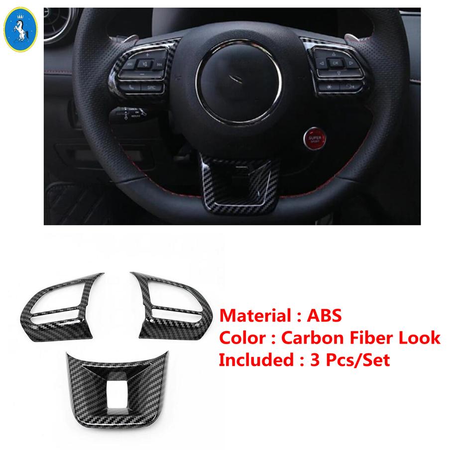Steering Wheel Bottom Frame Cover Trim For MG ZS MG HS MG3 MG5 MG6 RX5 2017 - 2024 Red / Carbon Fiber Look Interior Accessories