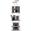 171602 vidaXL Cat Tree with Sisal Scratching Posts Dark Grey 180 Cm
