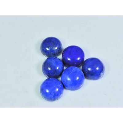 9 MM Natural Lapis Lazuli Round Cabochon Loose Gemstone 6Pcs Lot 18Cts. A-502