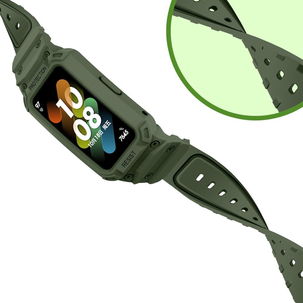Strap with Case for Huawei Band 6 / Huawei Band 7, Green