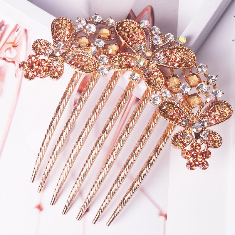 Μεταλλική Χτένα Μαλλιών με Επτά Δόντια και Στρας και Φουρκέτα - Κορεατικό Στυλ