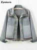Lässige Jeansjacke Damen Herbst Neu Locker Slim Fit Stickerei Oberteil Trendig
