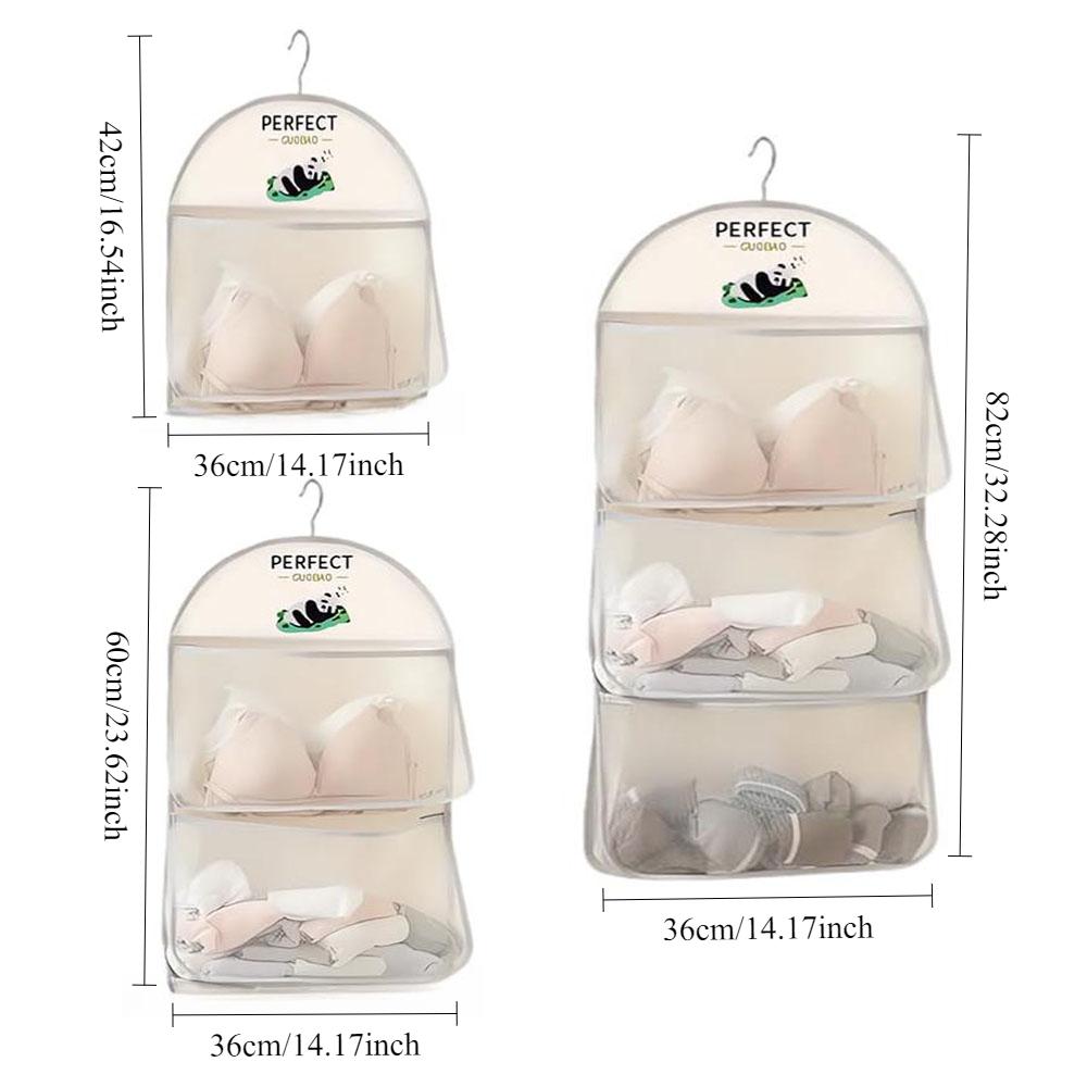 Large Capacity Storage Net Dormitory Wardrobe Socks Underwear Hanging Bag Multilayer Breathable Mesh Pocket Door Storage Bags