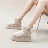 New snow boots heightened thick-soled mid-tube side zipper warm women's boots women's shoes casual versatile cotton shoes