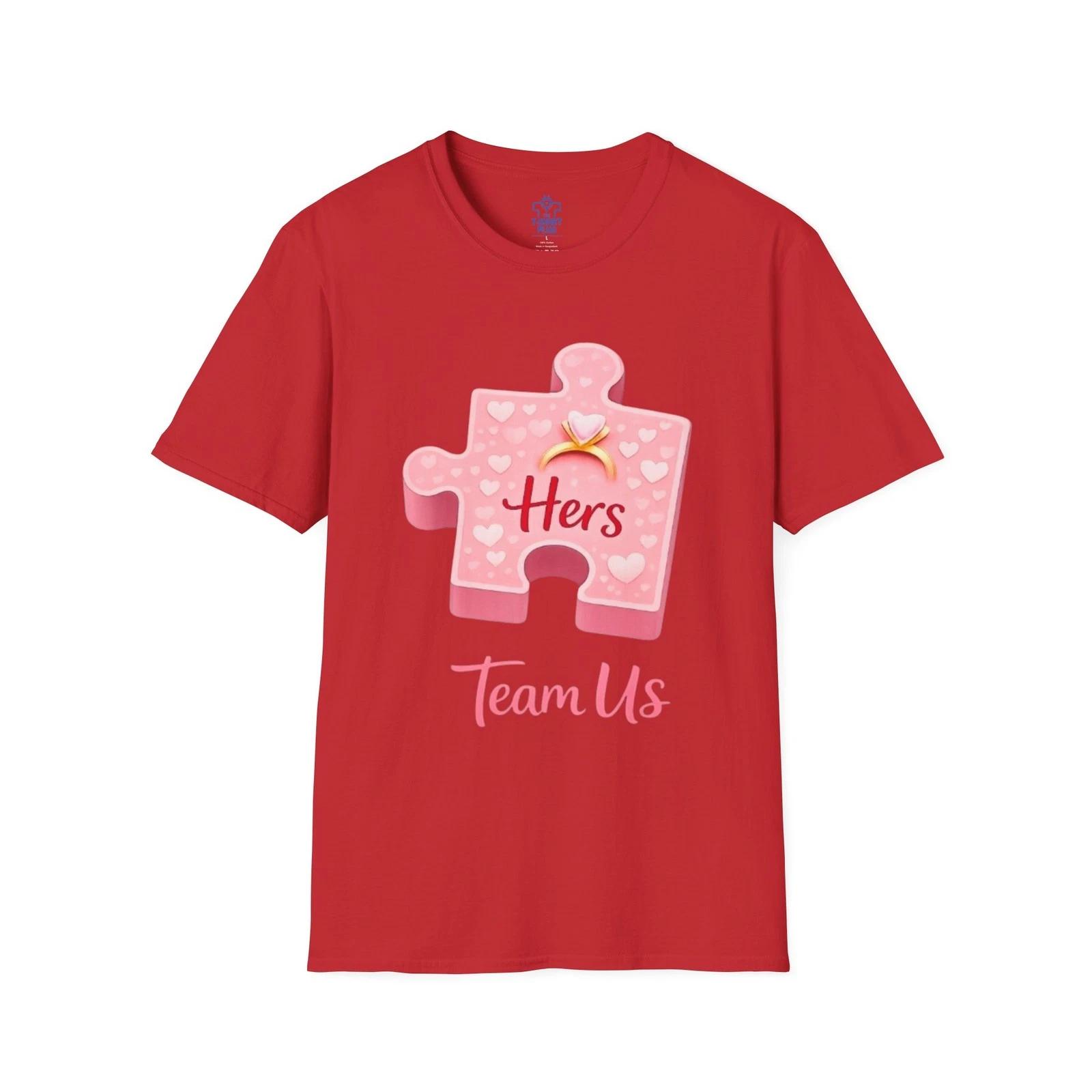 Team Us Puzzle Piece T shirt | Her Valentines Day Tee L