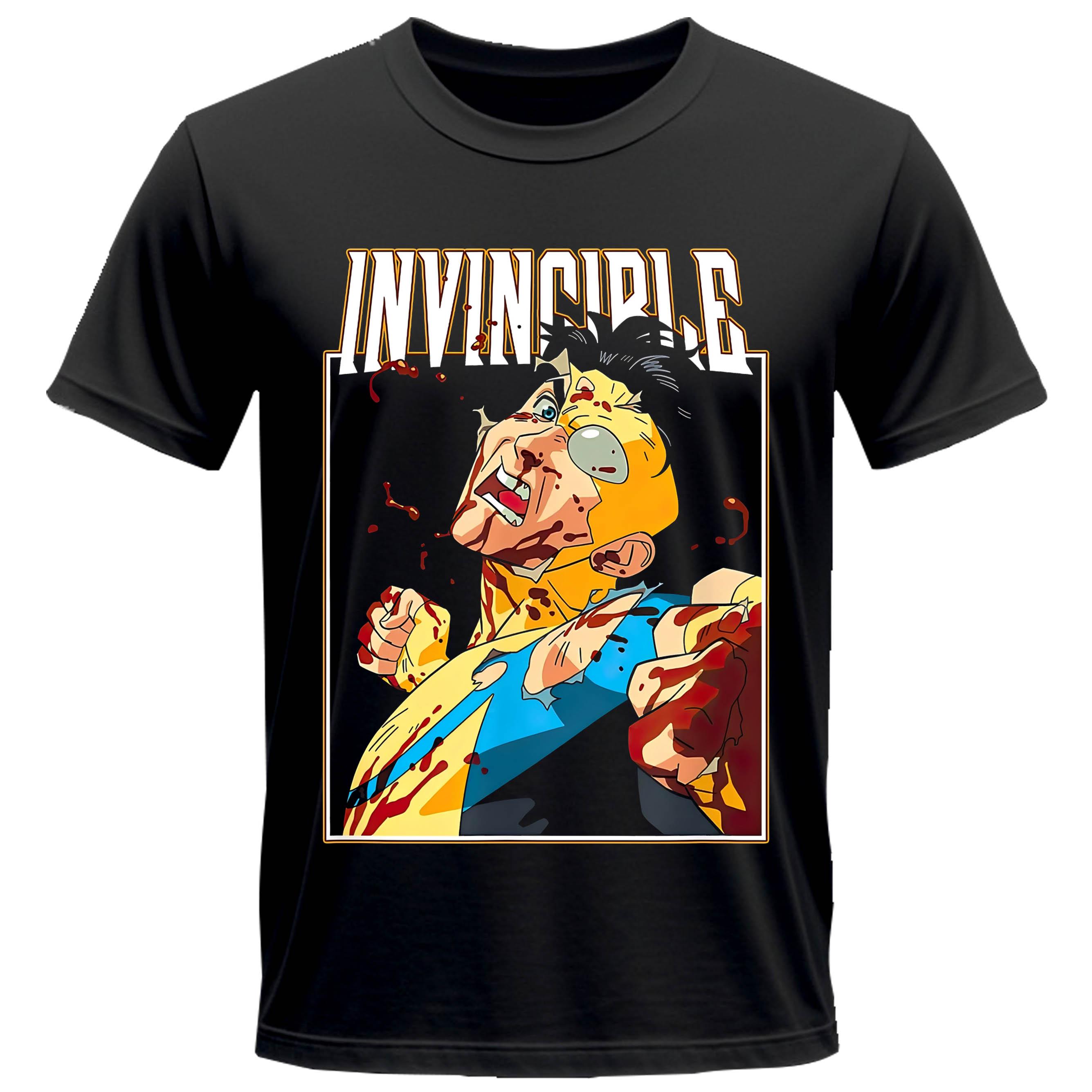 

Invincible Angry superhero T-Shirts Men Women Adult Anime 100% Cotton T Shirt Round Collar Short Sleeve All Seasons Tops - Me... 5XL різнокольоровий