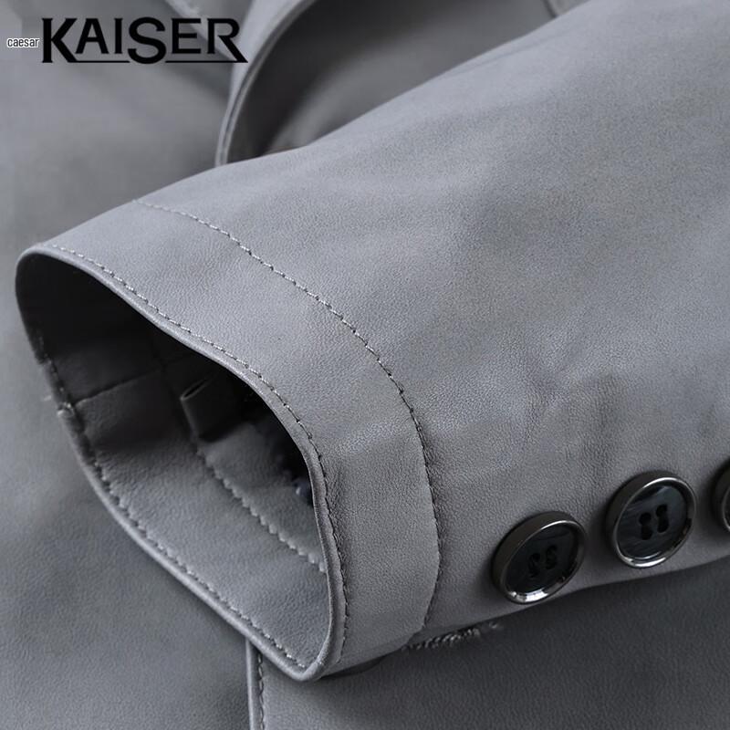 Kaiser Men's Genuine Sheepskin Suit Collar Leather Jacket