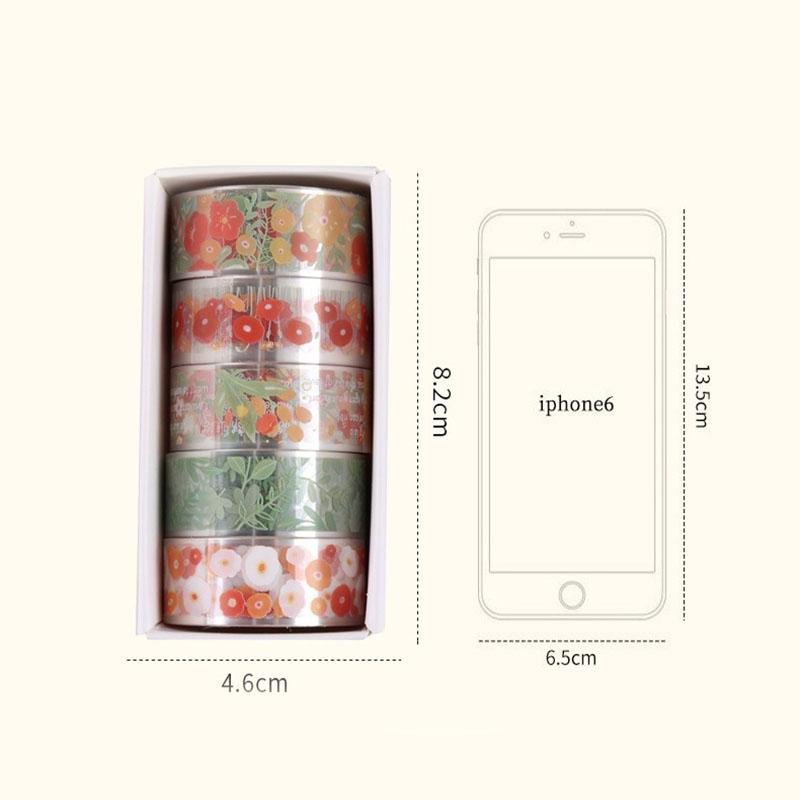 5 Rolls Washi Tape  Journaling Washi Tape Set for Crafts Decorative Adhesive Set Japan Washi Collage Pet Tape School Supplies