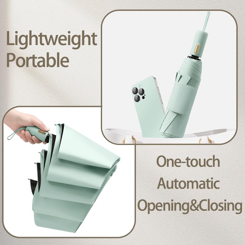 This simple folding umbrella features a automatic opening and closing mechanism and a wide Velcro It features eight is and making it ideal for both