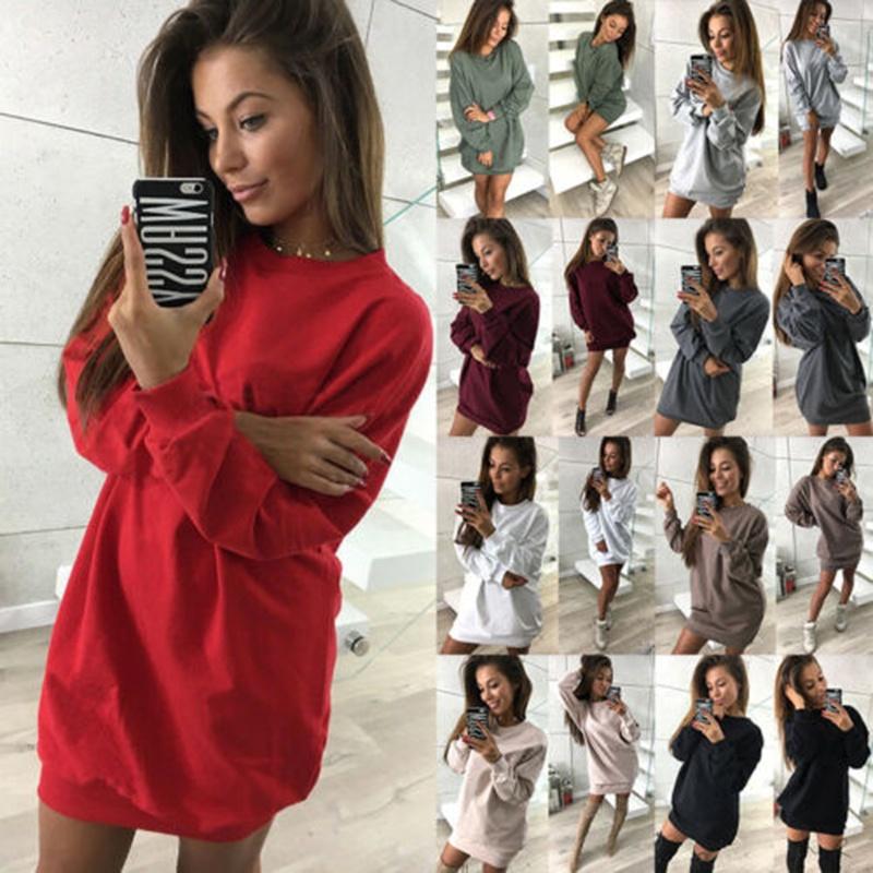 Stylish Women's Oversized Hoodie Dress Long Pullover Sweatshirt For Winter Wear