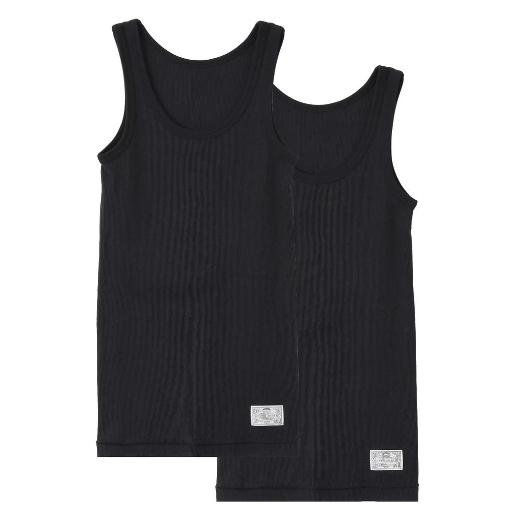 Casual Ribbed Tank Top Set of Black B.V.D. Women's Undershirt, 2,