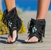 Fashion Women's Sandals 2025 Retro Gladiator Ladies Clip Toe Vintage Boots Casual Tassel Rome Fashion Summer Woman Shoes for Female New